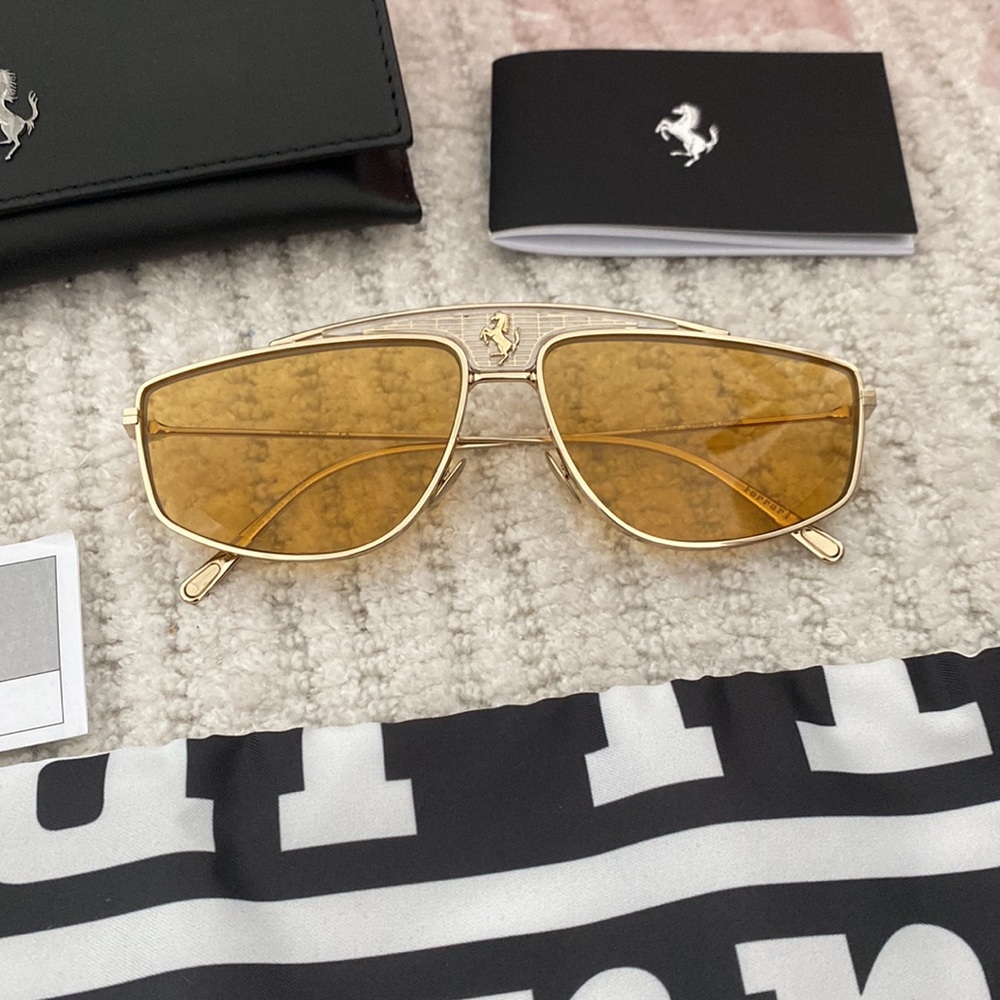 Ferrari sunglasses with yellow lenses One of 50 (#1) limited edition NWT - Picture 2 of 12